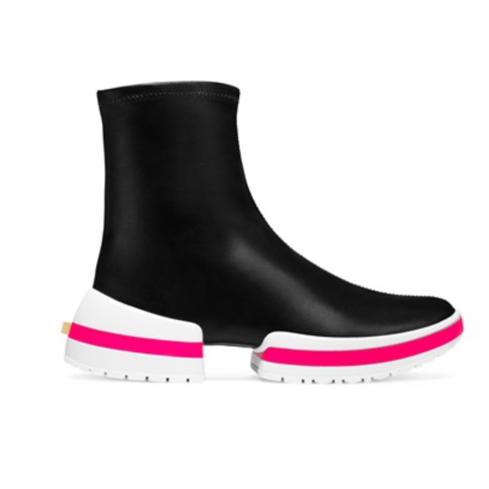 STUART WEITZMAN The Sw-612 Sneaker In Black Stretch Suede